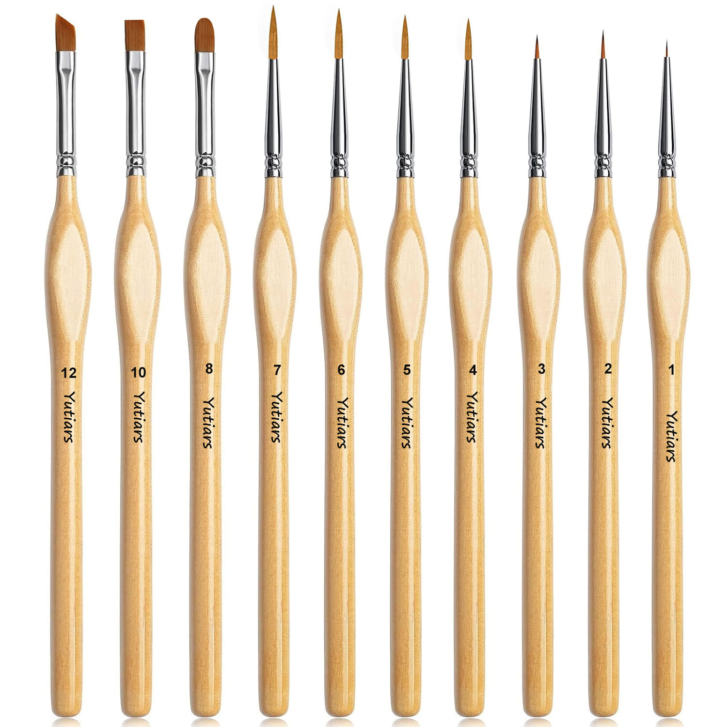 Model Kit Paint Set - ชุดแปรงทาสีความแม่นยำสูง 10 ชิ้นสำหรับงานละเอียด - แปรงขนาดเล็กที่ทนทานพร้อมปลายไมโครสำหรับวอร์แฮมเมอร์ 40K,