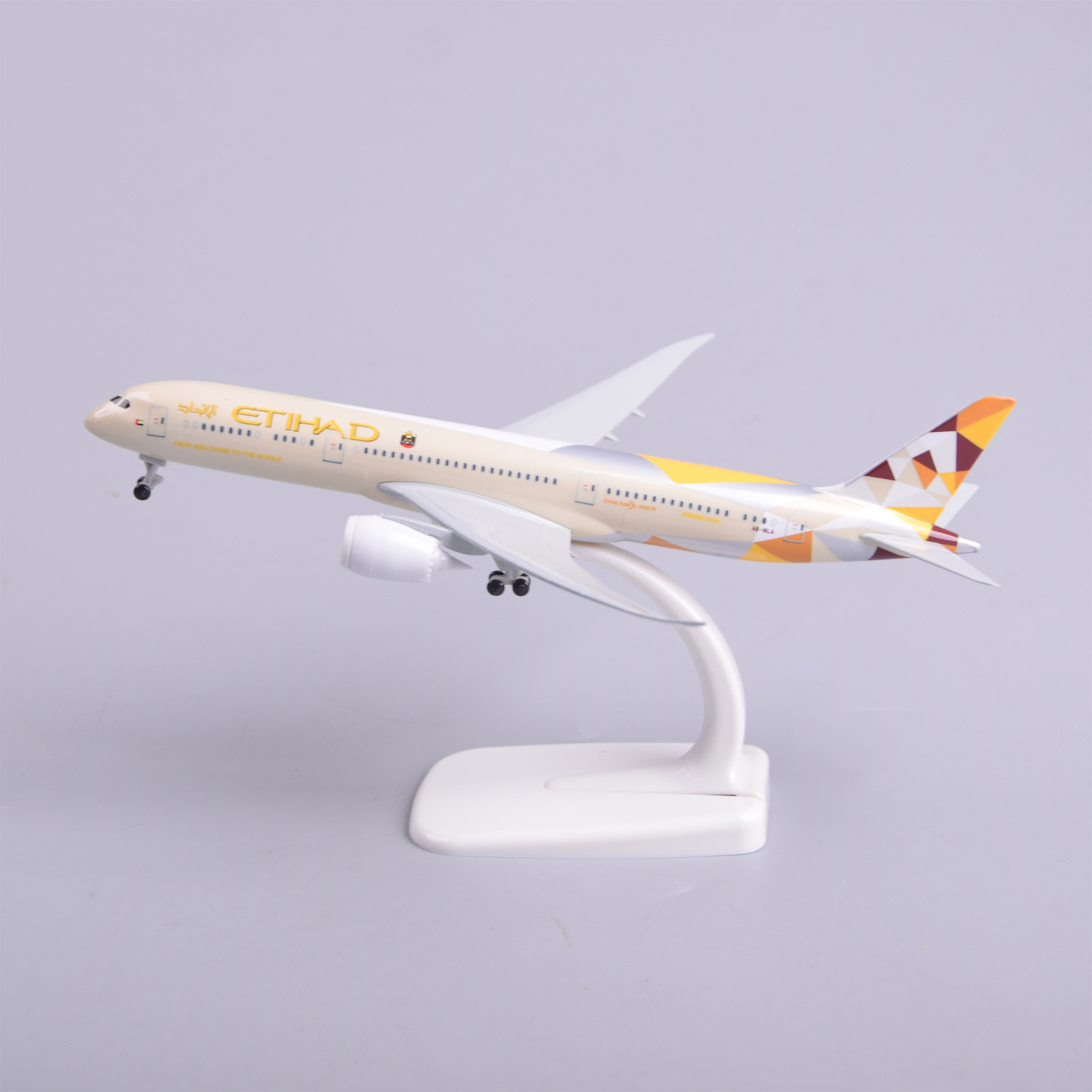 Model Kit Store - โมเดลเครื่องบินโลหะไดแคสต์ Etihad B787 ขนาด 1/300 ยาว