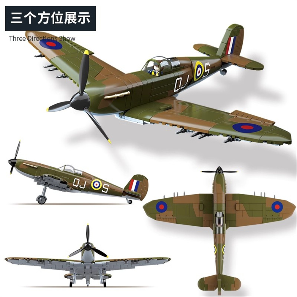 Model Kit Spitfire - ทหารกองทัพสงครามโลก หน่วย SWAT สหราชอาณาจักร: Spitfire Fighter