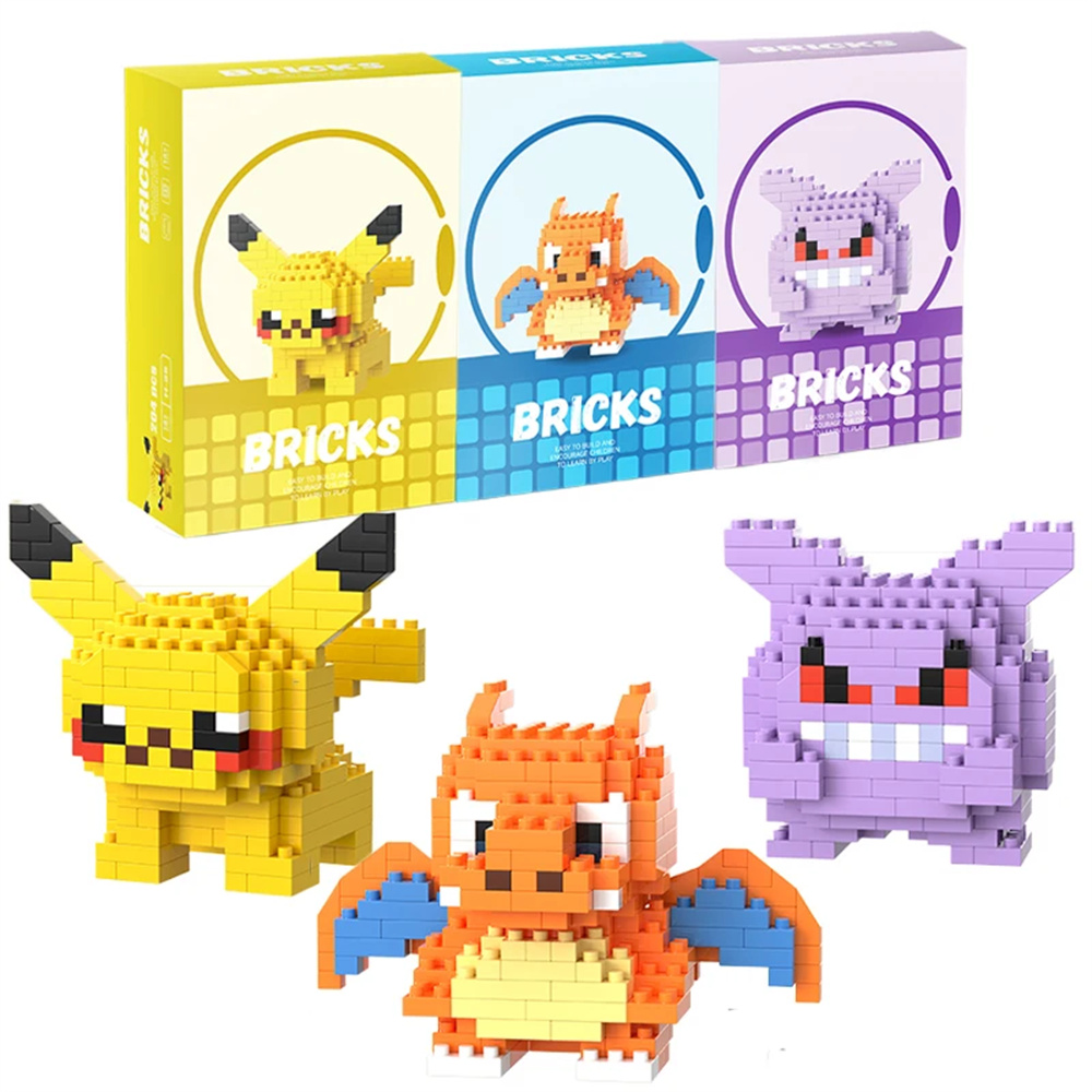 Model Kit Store - บล็อกตัวต่อโปเกมอน ปิกาจู ดรากอนไนท์ เกนการ์ มินิ บริคส์
