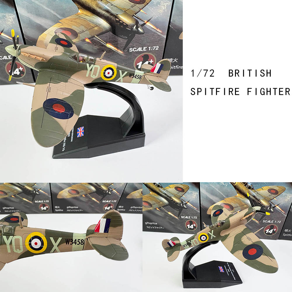 Model Kit Spitfire - เครื่องบินสปิตไฟร์ของอังกฤษในสงครามโลกครั้งที่ 2 ขนาด 1:72 1/72 แบบจำลองโลหะหล่อขึ้นรูป