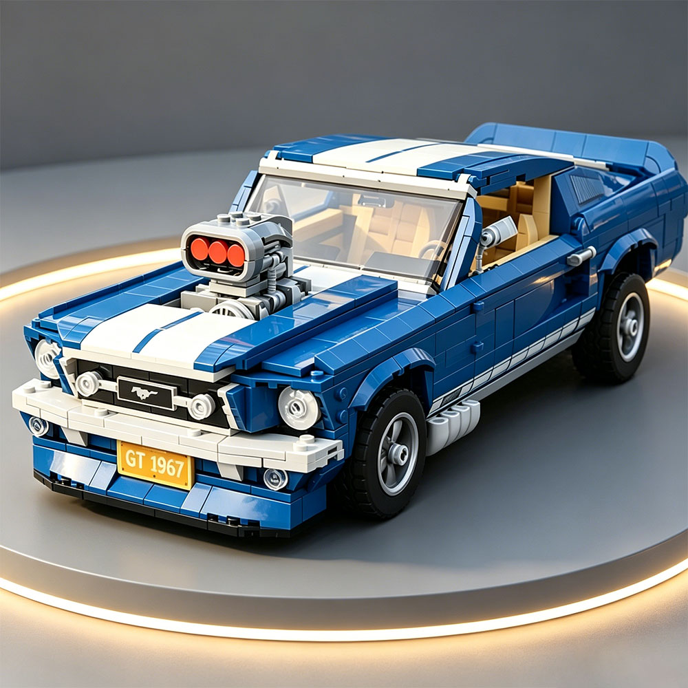 Model Kit Mustang - MOC1471Pcs รถแข่งกีฬาฟอร์ด มัสแตง โมเดลบล็อกตัวต่อเข้ากันได้ 10265 ของเล่นสำหรับเด็กของขวัญวันเกิด