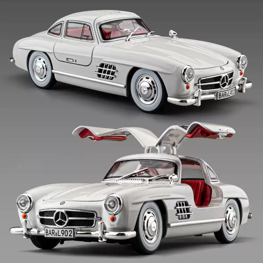 Model Kit Mustang - 1:24 300SL W140 รุ่นของเล่นDiecastรถเสียงดึงกลับประตูเปิดMiniatureรุ่นของขวัญของเล่นคลาสสิกสําหรับชาย