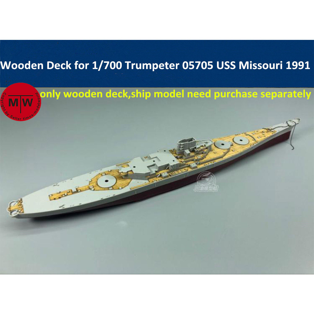 Model Kit Uss Missouri - ดาดฟ้าไม้ขนาด 1/700 สำหรับทรัมเปเตอร์ 05705 ยูเอสเอส บีบี-63