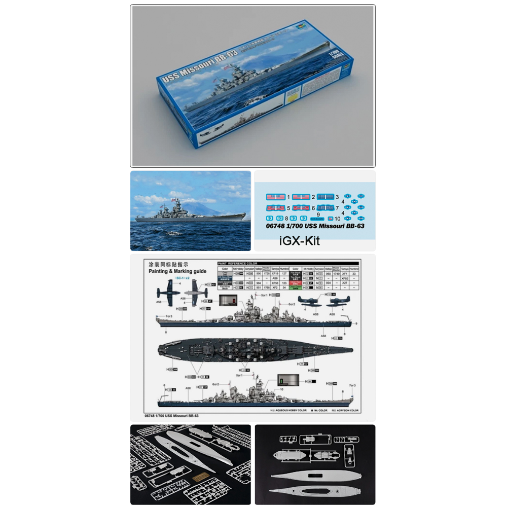 ชุดประกอบโมเดลเรือรบพลาสติก Tr - Model Kit Uss Missouri บทวิจารณ์และราคา