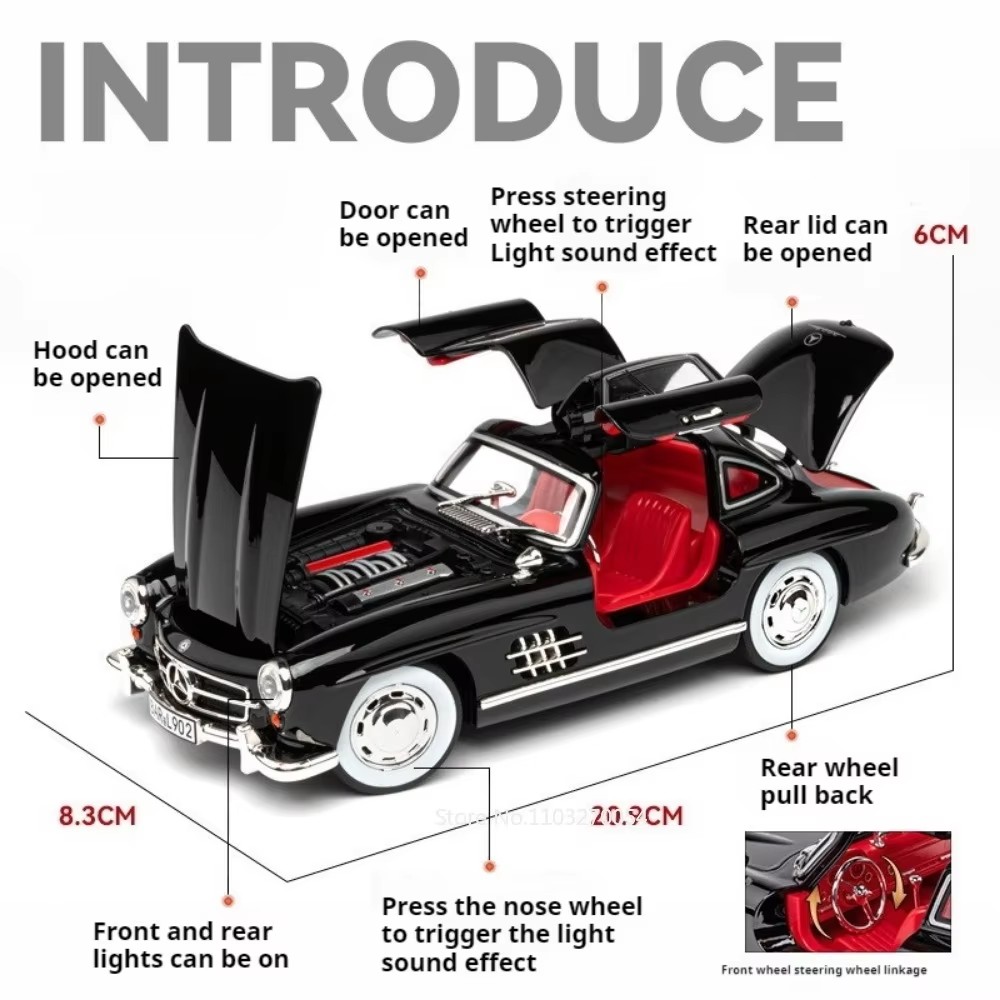 1:24 300SL W140 รุ่นของเล่นDie - Model Kit Mustang บทวิจารณ์และราคา