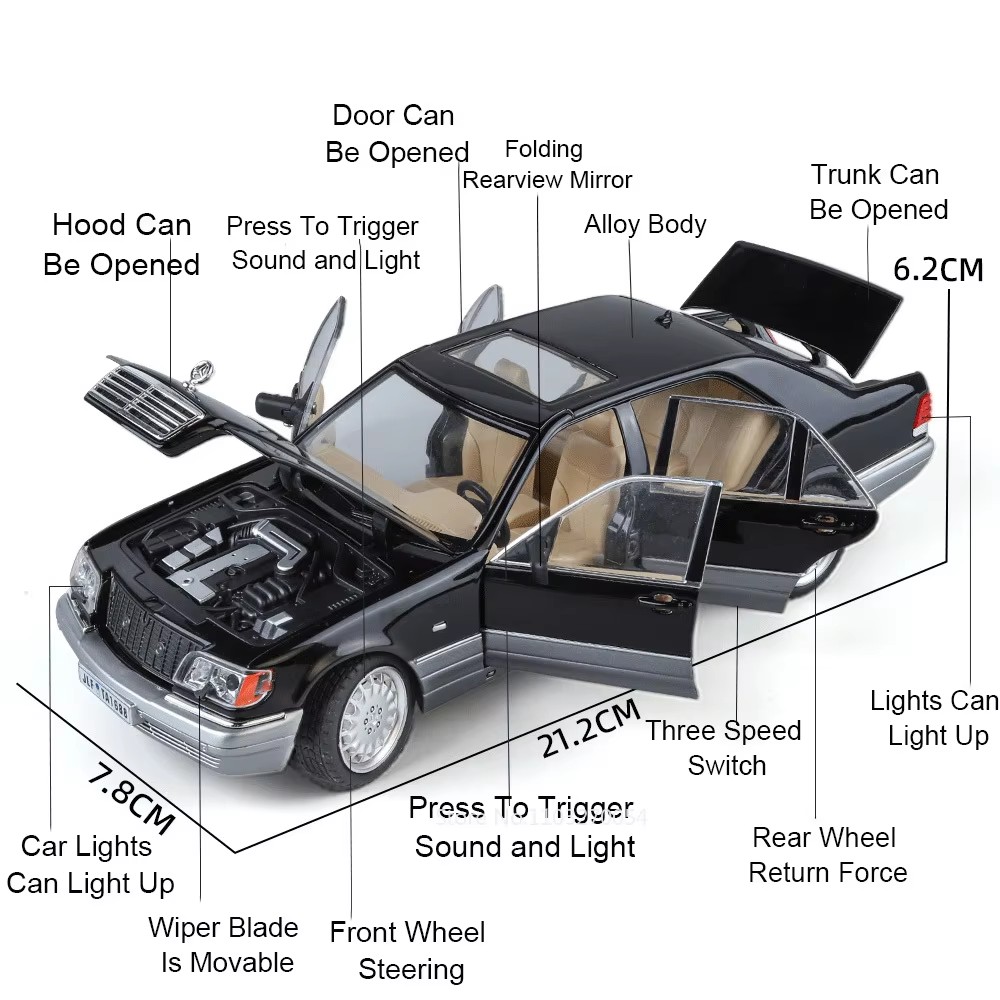 1:24 300SL W140 รุ่นของเล่นDie - Model Kit Mustang บทวิจารณ์และราคา