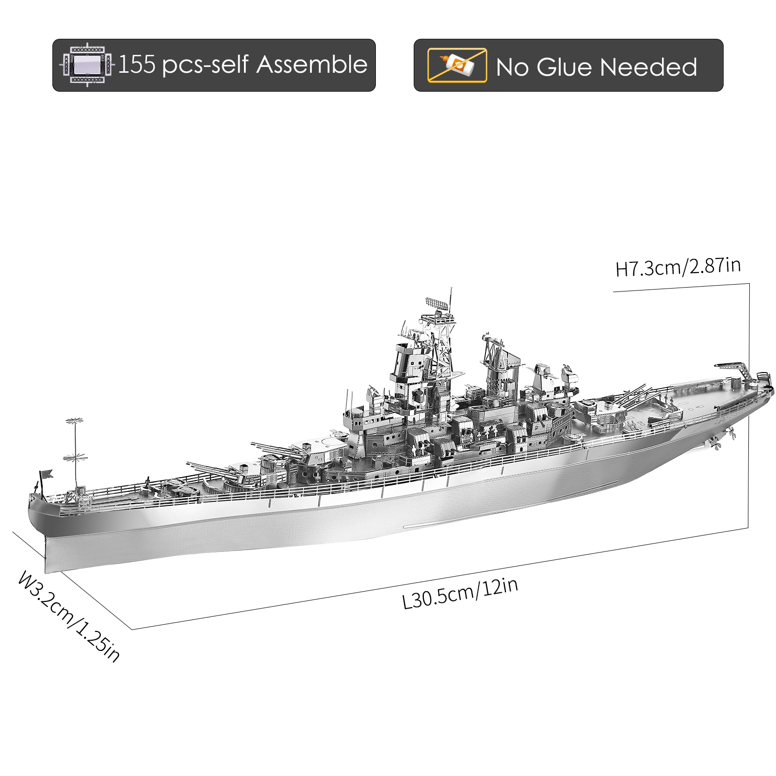 ชุดโมเดล 3D Piececool โมเดลโลห - Model Kit Uss Missouri บทวิจารณ์และราคา