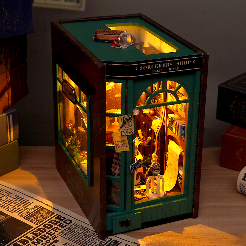 DIY Book Nook ใส่ชุดชั้นวางไม้ - Model Kit Japan Shop บทวิจารณ์และราคา