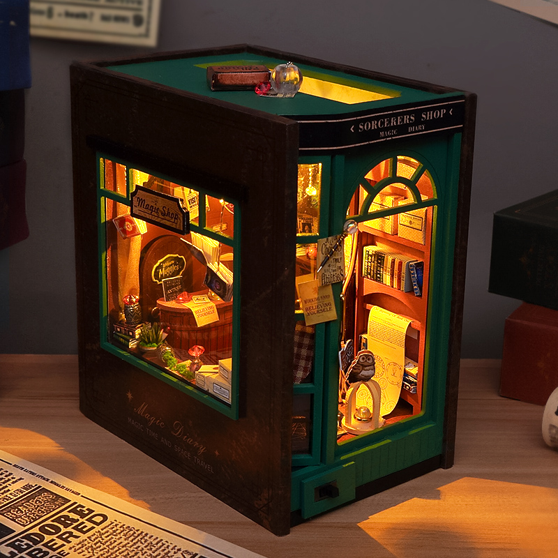 DIY Book Nook ใส่ชุดชั้นวางไม้ - Model Kit Japan Shop บทวิจารณ์และราคา